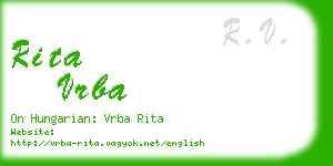 rita vrba business card